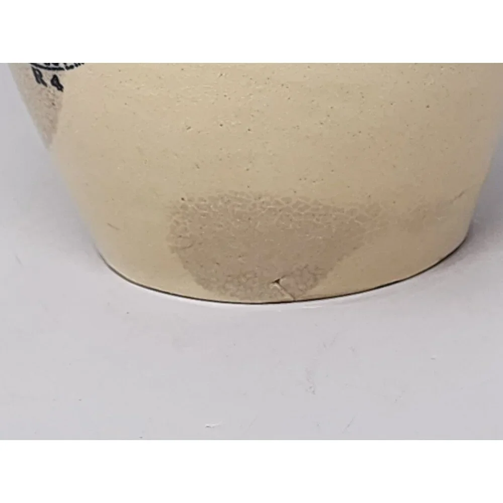 Vintage Two-Tone Brown & Cream Stoneware‎ Jug With Handle Federal Law Stamp